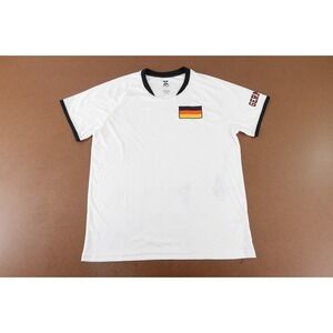 Striker Men's Size Large White Germany Flag Short Sleeve Pullover Shirt New